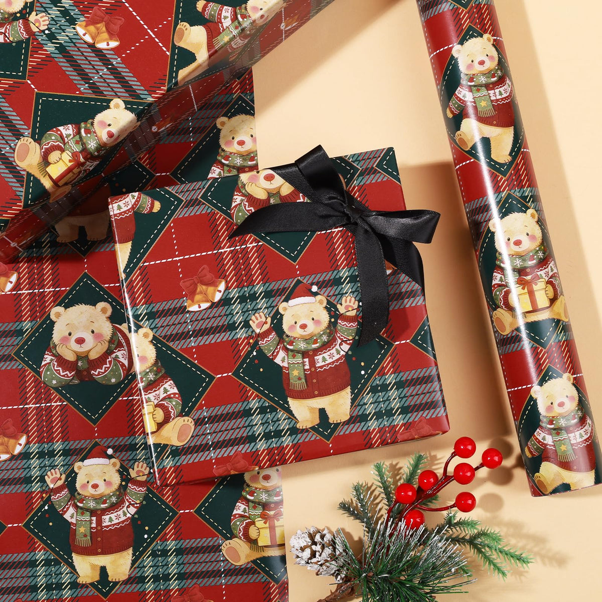 Nutcracker Reversible Christmas Wrapping Paper, 33 Ft
