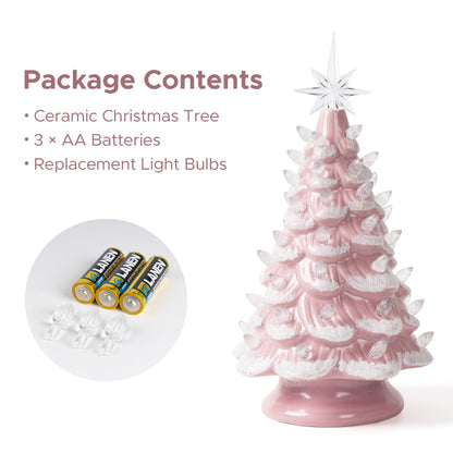 Lighted Ceramic Christmas Tree, 13 Inch