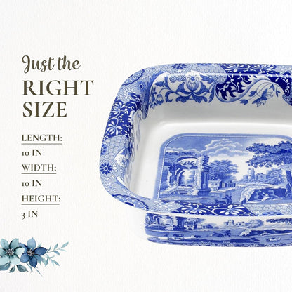 Spode Blue Italian Square Dish, 10 in