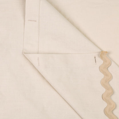 Scalloped Cotton Shower Curtain, White and Blue