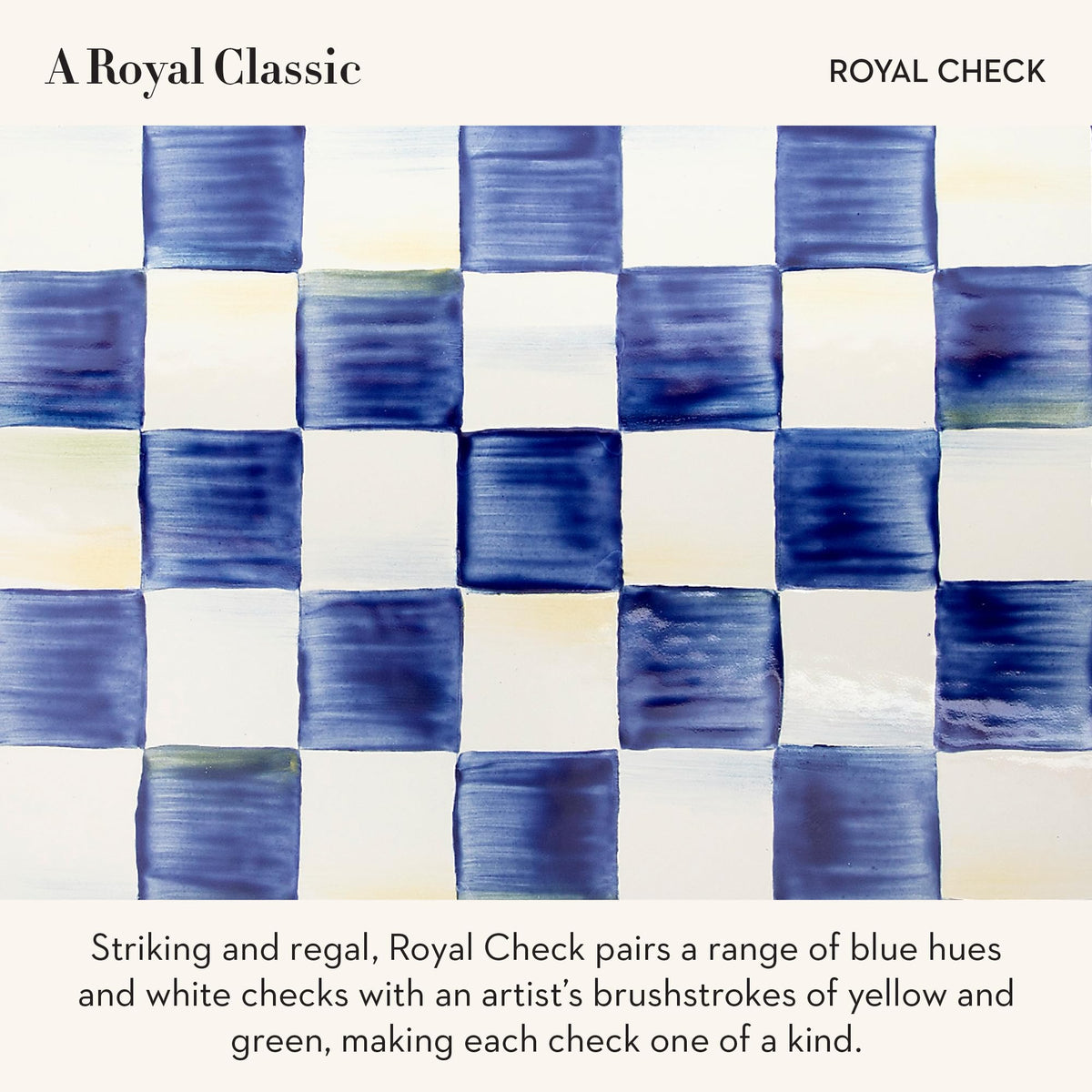 MacKenzie-Childs Enamel Tea Kettle, Royal Check