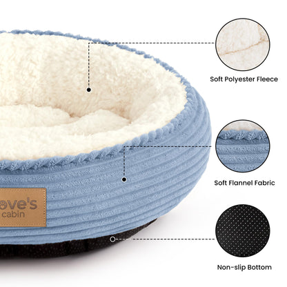 Royal Blue Round Donut Pet Bed