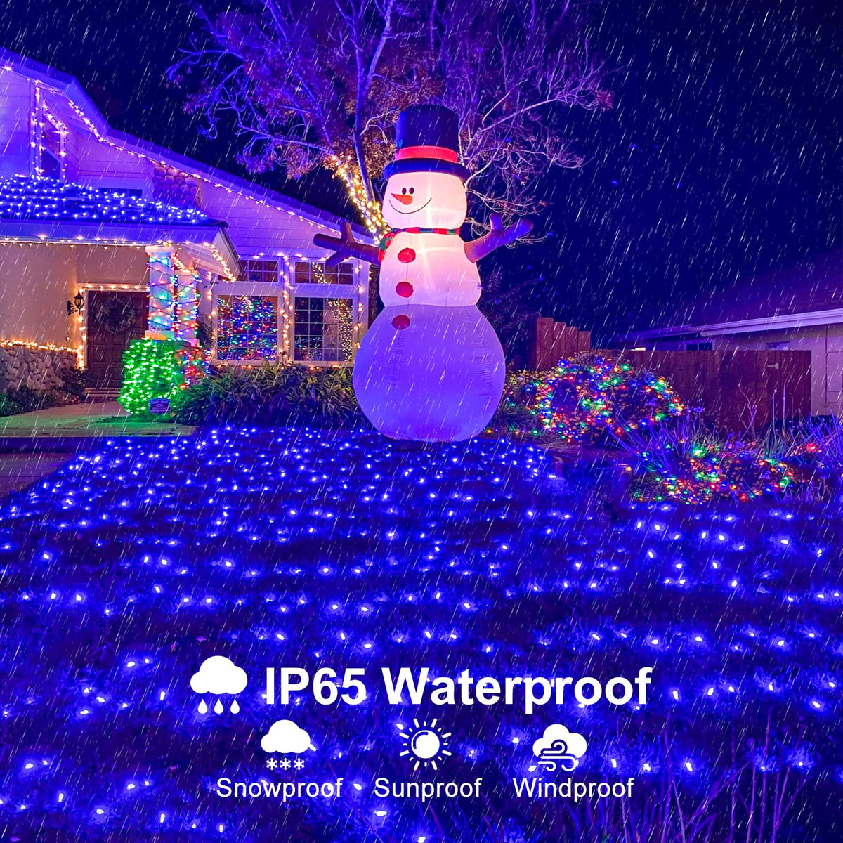 Blue and White Christmas Lights, 100 ft