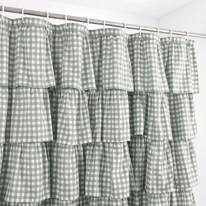 Ruffled Gingham Shower Curtain, 72 x 72