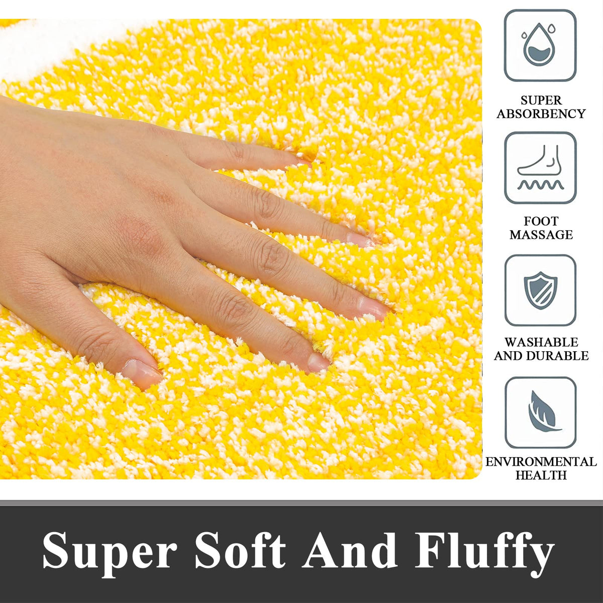 Shaggy Microfiber Bath Rug Set, 3 Piece