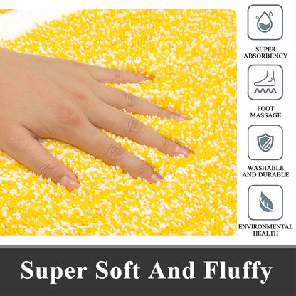 Shaggy Microfiber Bath Rug Set, 3 Piece
