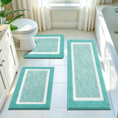 Shaggy Microfiber Bath Rug Set, 3 Piece