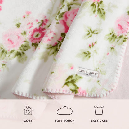 Laura Ashley Reversible Plush Throw, 50x70