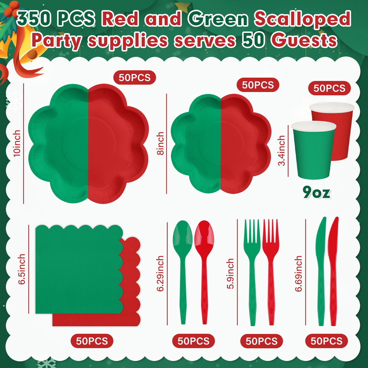 Blue and White Paper Tableware Set, Serves 50