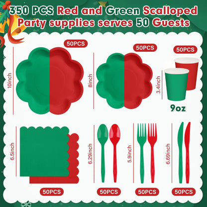 Blue and White Paper Tableware Set, Serves 50