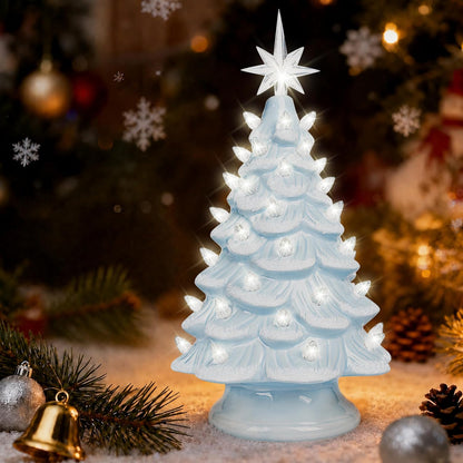 Lighted Ceramic Christmas Tree, 13 Inch