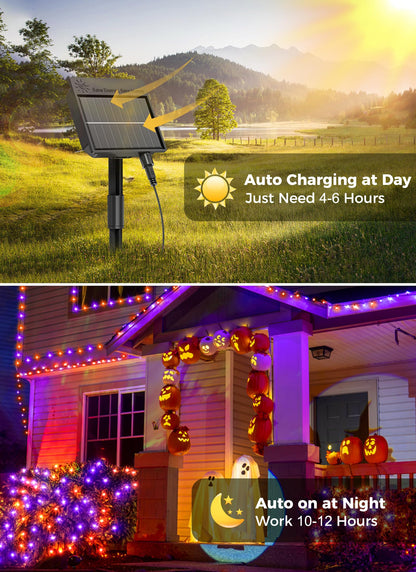Solar Christmas String Lights, 100 LED, 40 ft