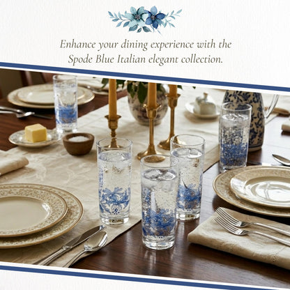 Spode Blue Italian Wine Glasses, Set of 4