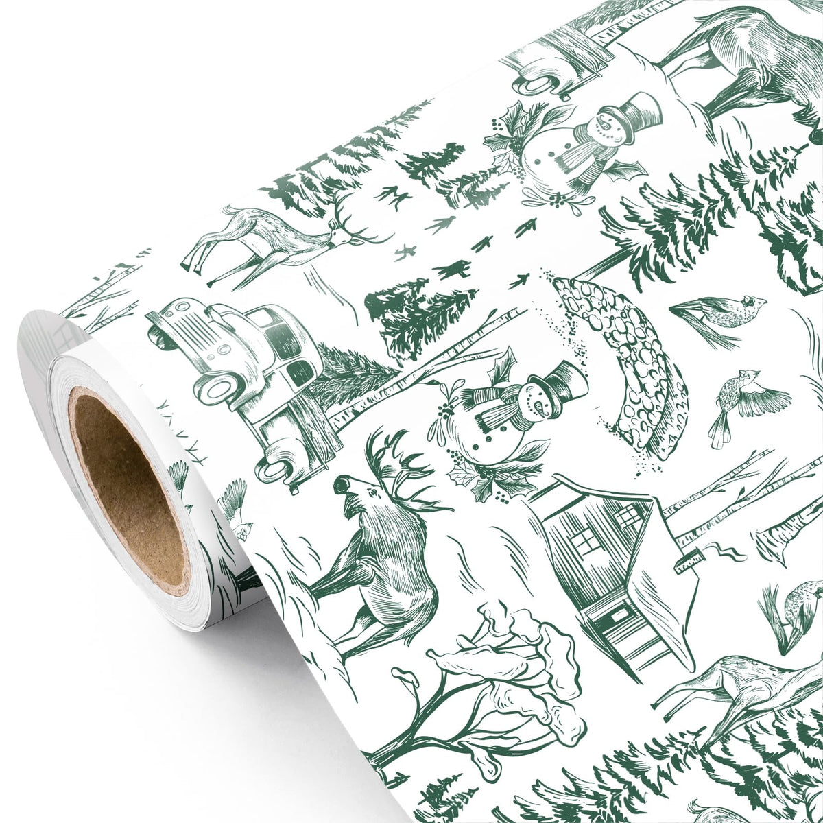 Blue Toile Christmas Wrapping Paper