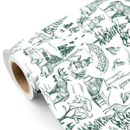 Blue Toile Christmas Wrapping Paper