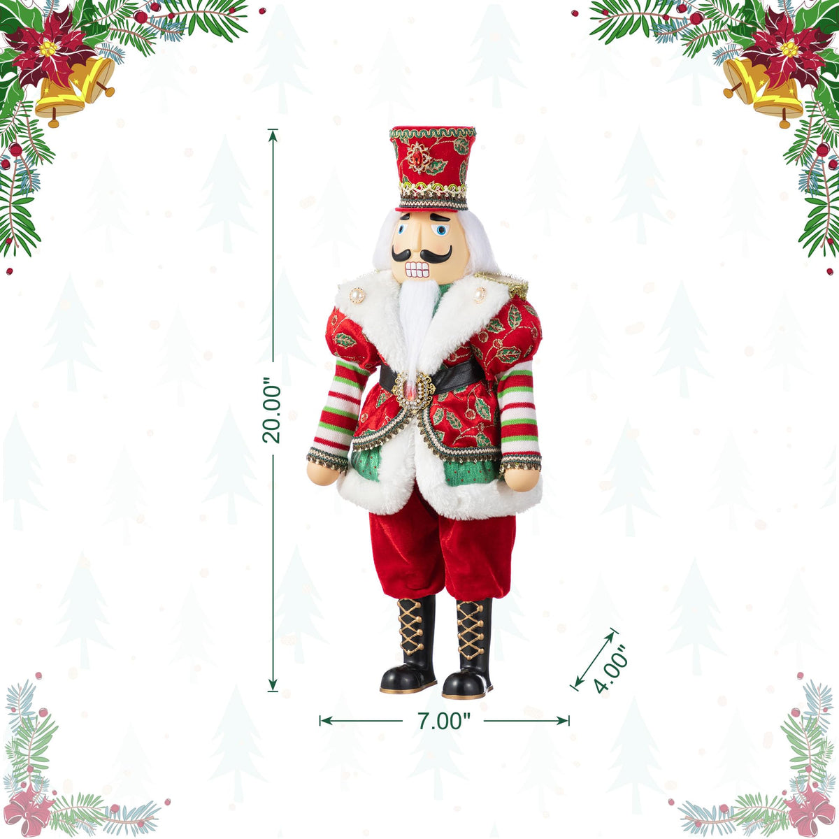 Blue Velvet Santa Figurine, 18 Inch