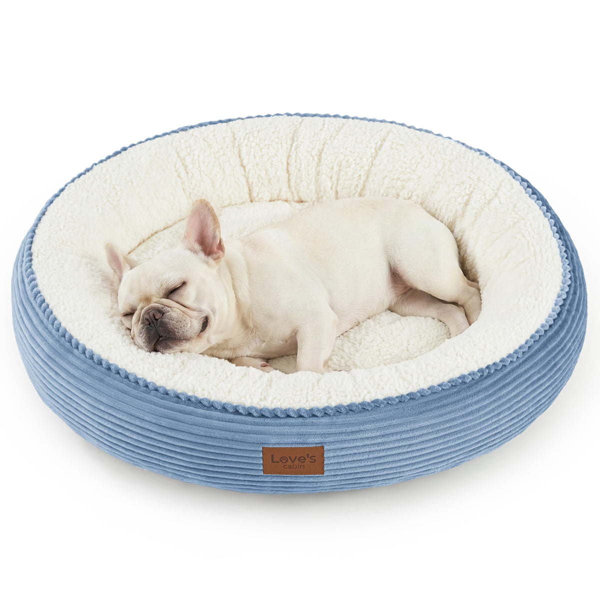 Royal Blue Round Donut Pet Bed