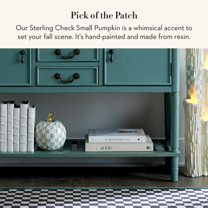 MacKenzie-Childs Resin Pumpkin, Royal Check