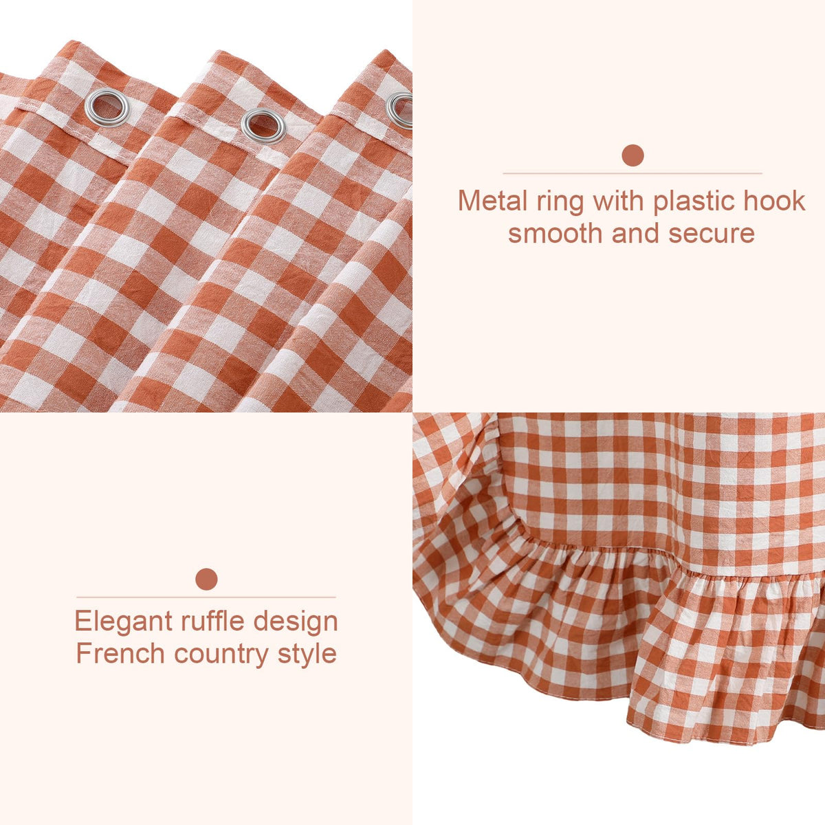 Ruffled Gingham Shower Curtain, 72 x 72