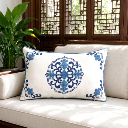 Chinoiserie Floral Chenille Pillow Cover