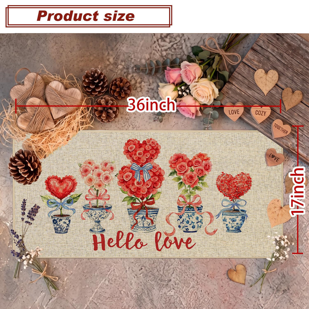 Chinoiserie Christmas Doormat, 17 x 29 Inch