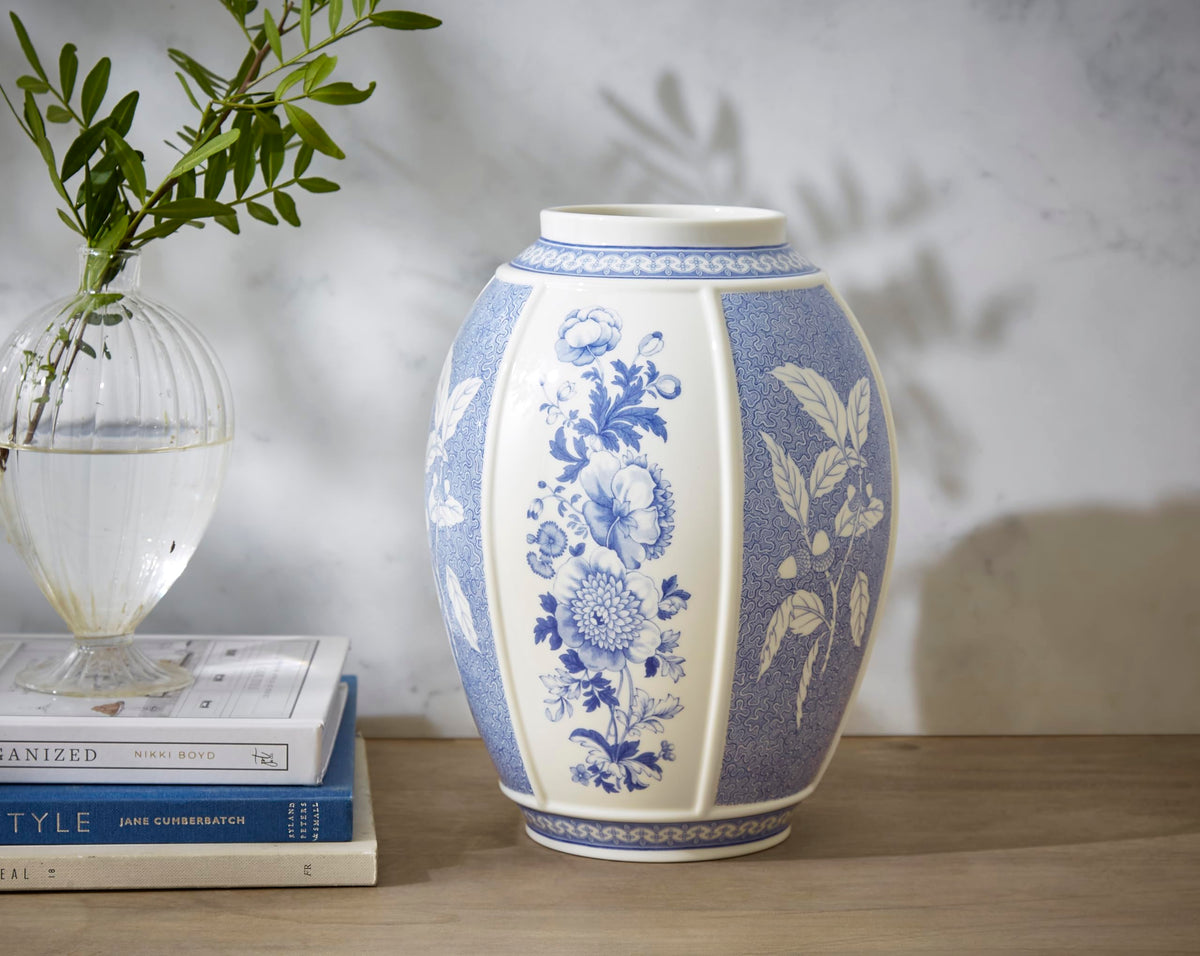 Spode Blue Italian Steccato Vase, 5.2 Inch