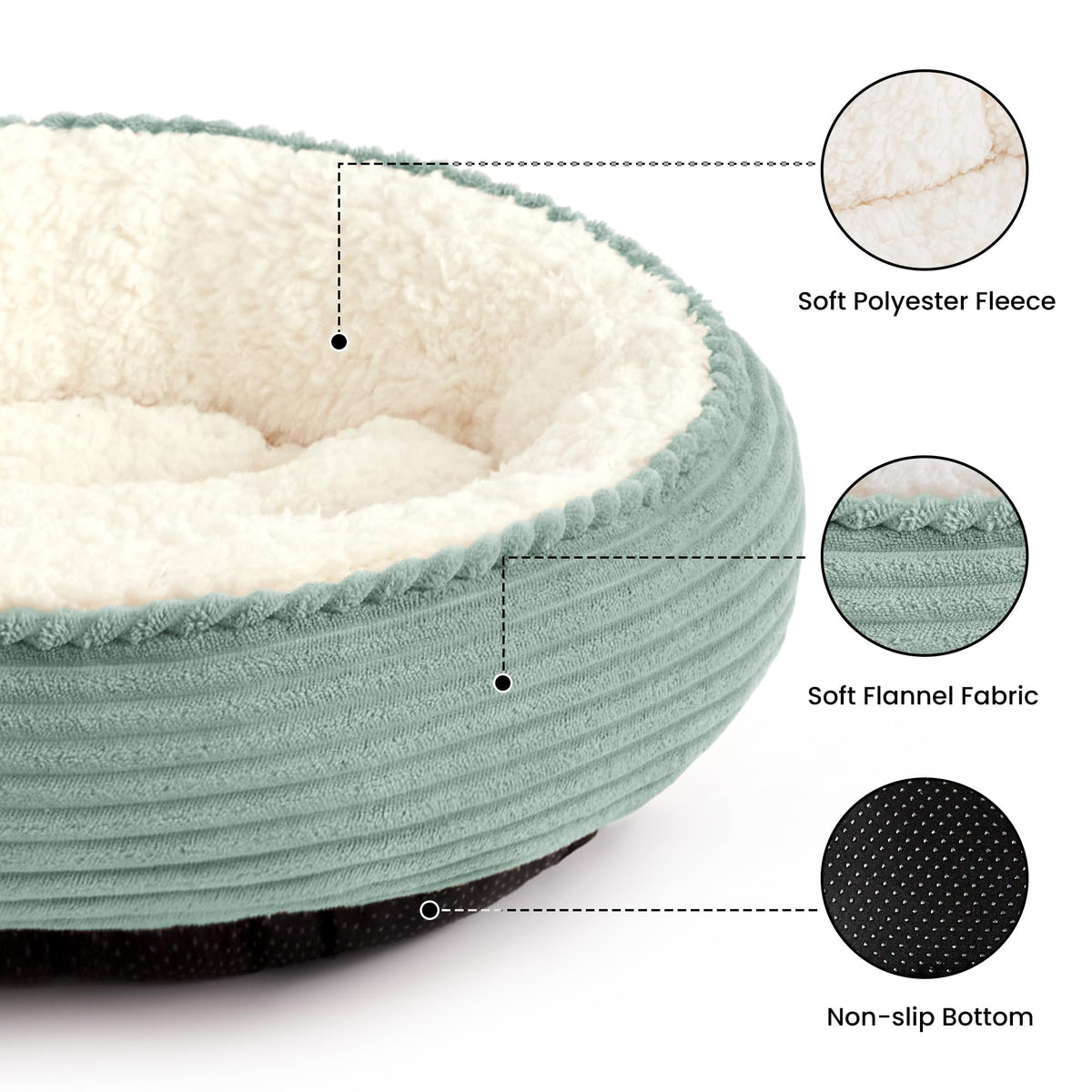 Royal Blue Round Donut Pet Bed