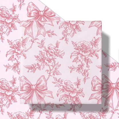 Reversible Toile Christmas Wrapping Paper