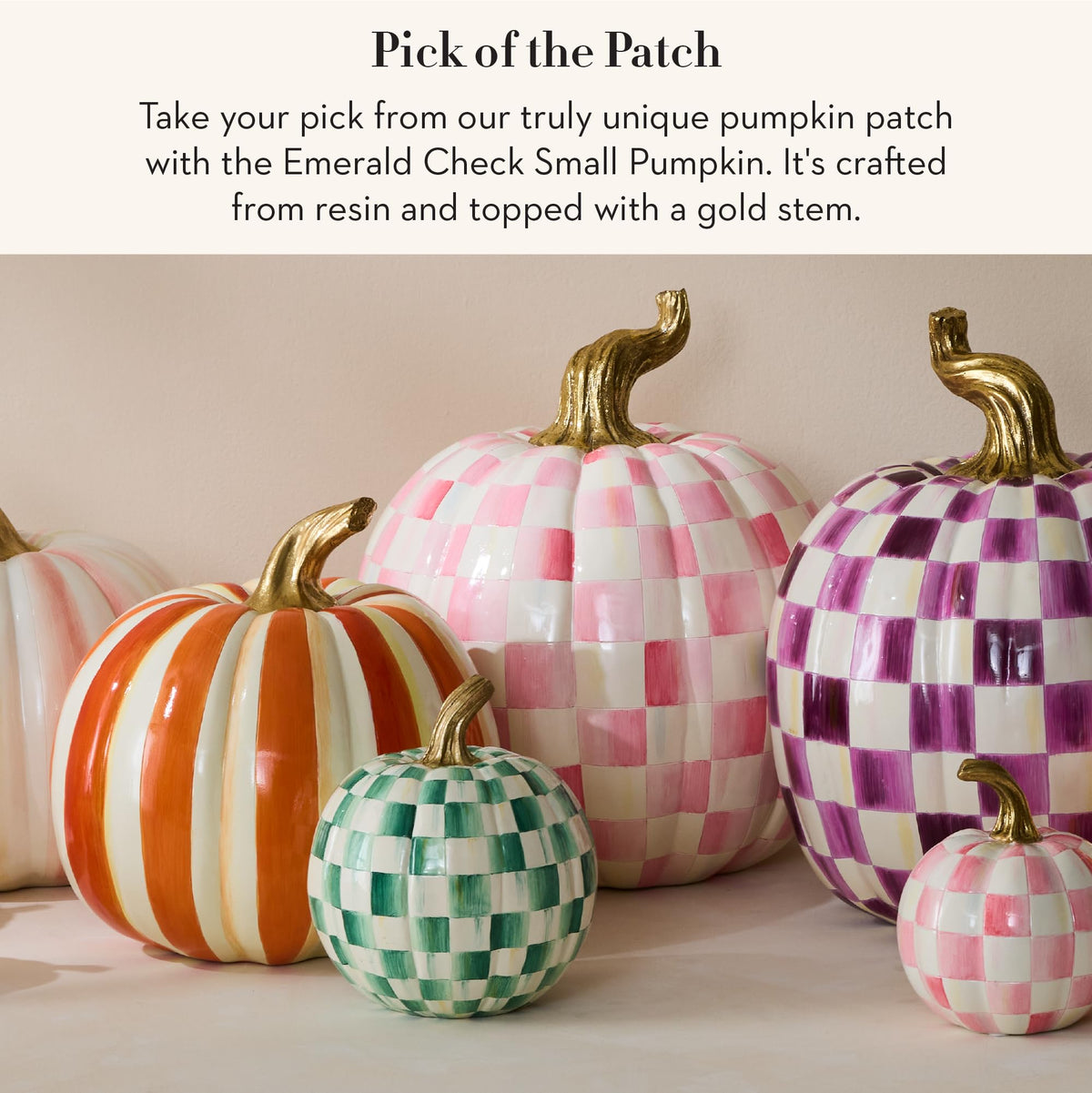 MacKenzie-Childs Resin Pumpkin, Royal Check