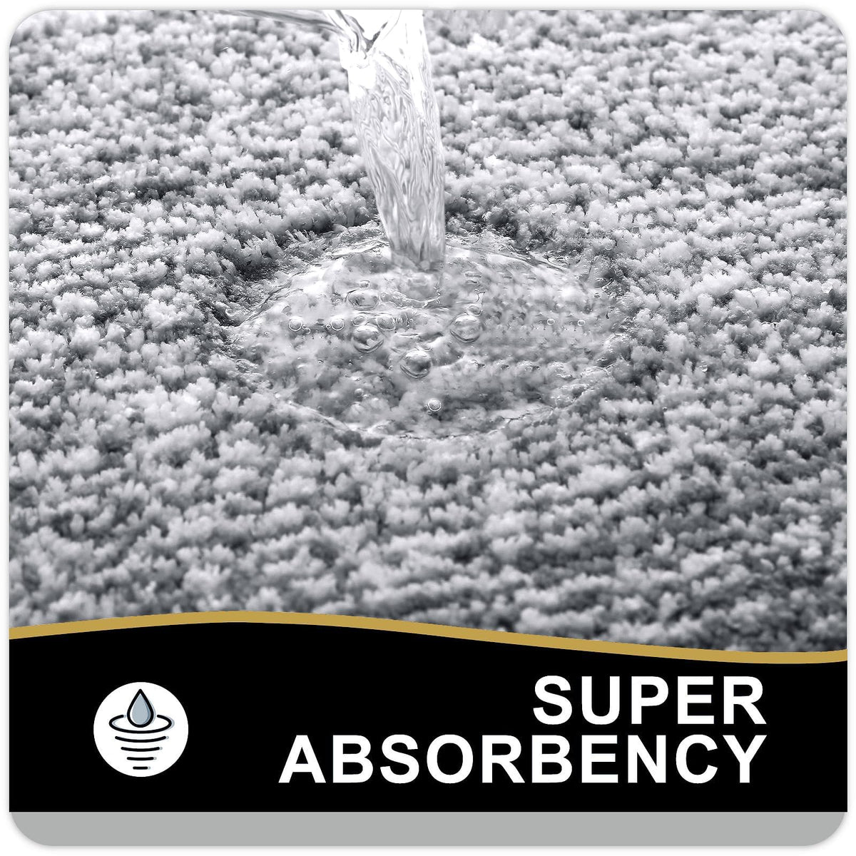 Navy and White Microfiber Bath Rug, 36 x 24