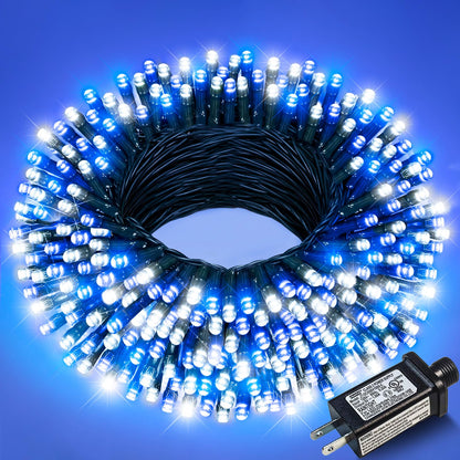 Blue and White Christmas Lights, 100 ft