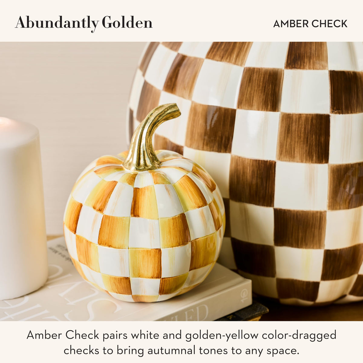 MacKenzie-Childs Resin Pumpkin, Royal Check