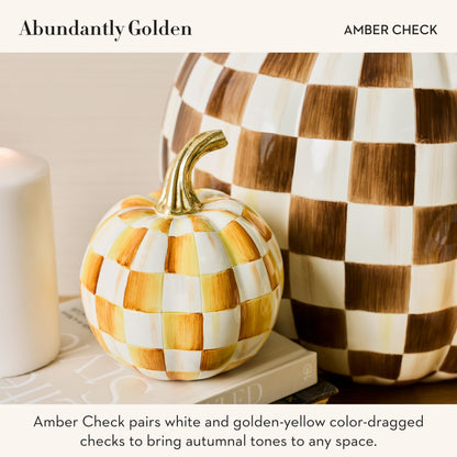 MacKenzie-Childs Resin Pumpkin, Royal Check