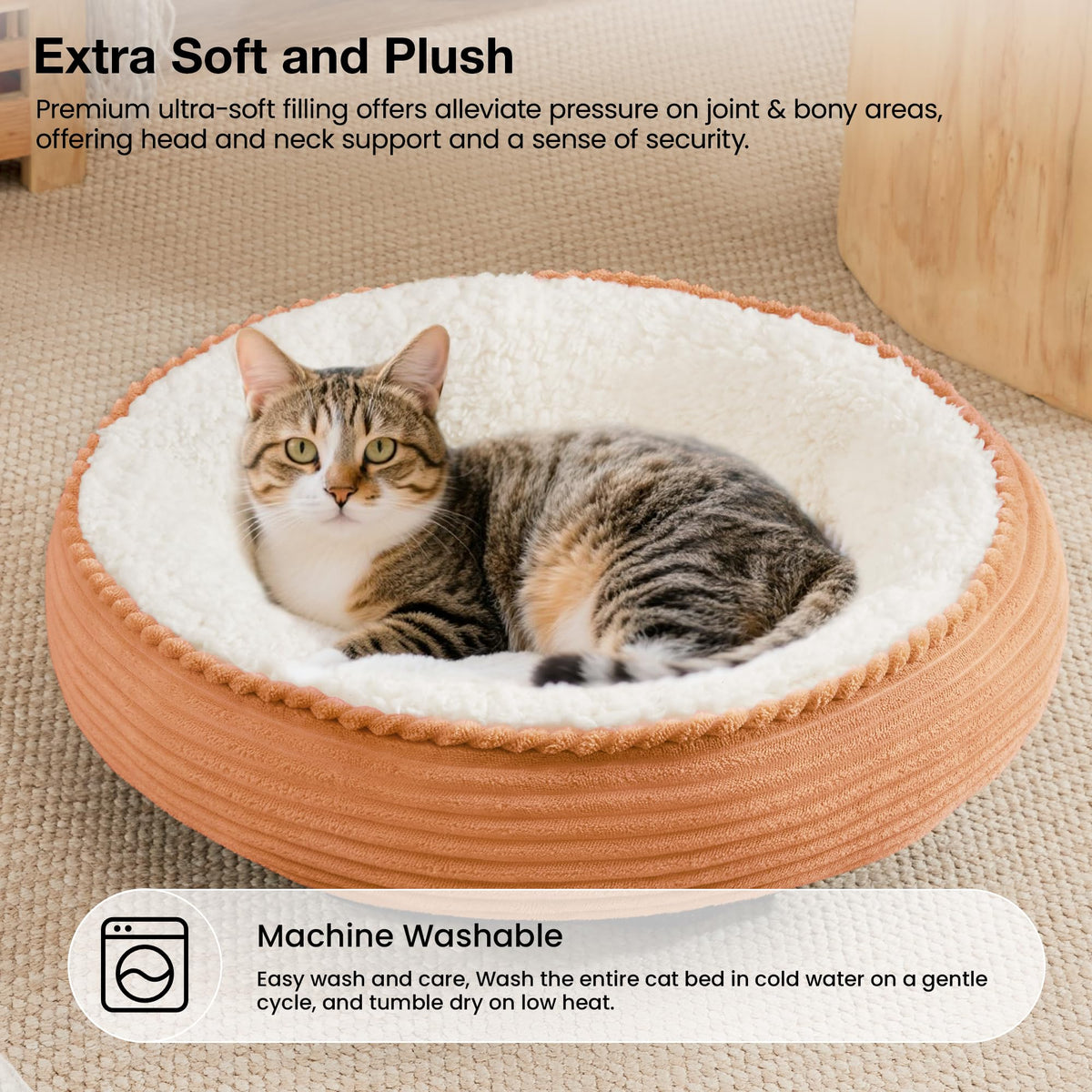 Royal Blue Round Donut Pet Bed