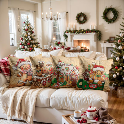 Navy Velvet Christmas Pillow Covers, Set of 4
