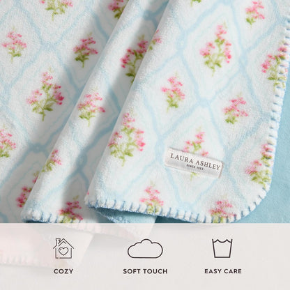 Laura Ashley Reversible Plush Throw, 50x70