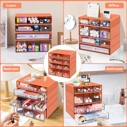 Blue 9-Drawer Desktop Storage Organizer