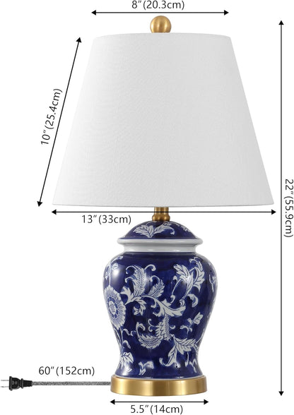 Jonathan Y Penelope Ginger Jar LED Table Lamp, 22 Inch