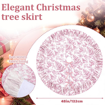 Blue Chinoiserie Christmas Tree Skirt, 48 Inch