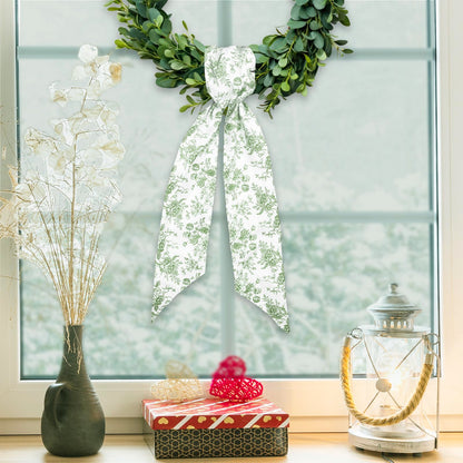 Blue Chinoiserie Floral Wreath Sash, Set of 2
