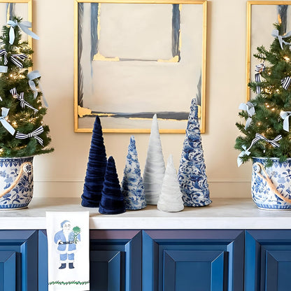 Chinoiserie Velvet Christmas Trees, Set of 6