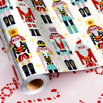 Blue Nutcracker Christmas Wrapping Paper, 32.8 Ft