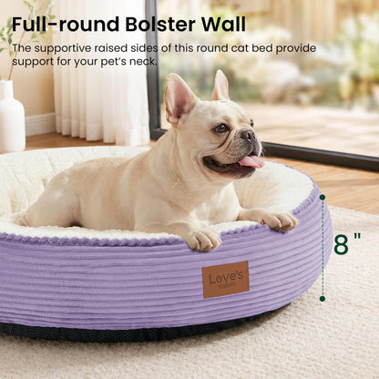 Royal Blue Round Donut Pet Bed