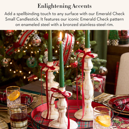 MacKenzie-Childs Sky Check Pillar Candlestick