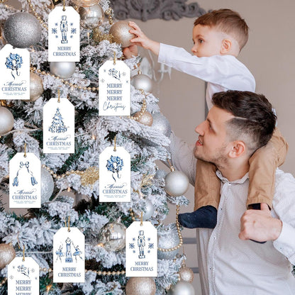 Blue Nutcracker Christmas Gift Tags, 90 Pieces