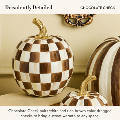 MacKenzie-Childs Resin Pumpkin, Royal Check