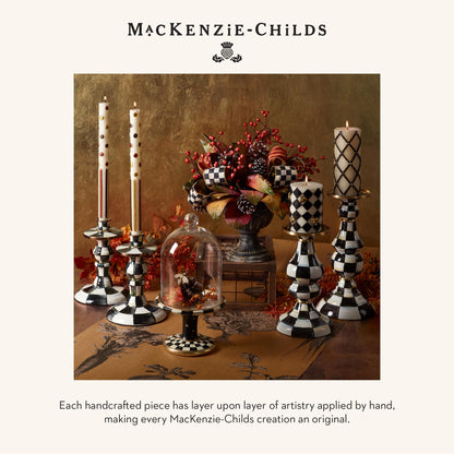 MacKenzie-Childs Sky Check Pillar Candlestick