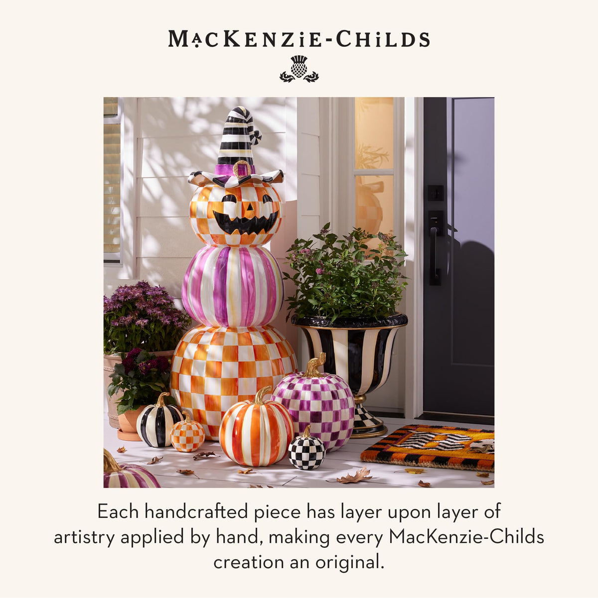 MacKenzie-Childs Resin Pumpkin, Royal Check