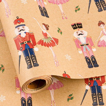 Blue Nutcracker Christmas Wrapping Paper, 32.8 Ft