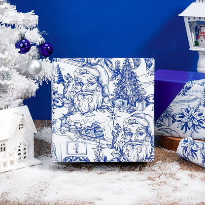 Reversible Toile Christmas Wrapping Paper